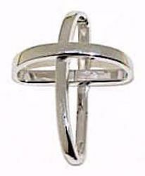 Imagen de Cruz con brazos de anillo Colgante gr 1,55 Oro blanco 18kt para Mujer 