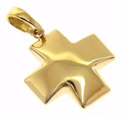 Picture of Small square convex Cross Pendant gr 1,85 Yellow Gold 18k Hollow Tube for Woman 