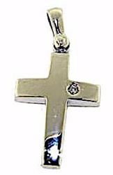 Picture of Straight Cross Pendant gr 2,9 White Gold 18k with Brilliant for Woman 