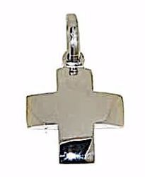 Immagine di Croce quadrata semplice Ciondolo Pendente gr 4,5 Oro bianco massiccio 18kt da Donna 