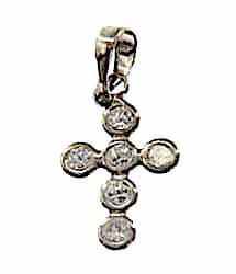 Picture of Cross with 6 Light Spots Pendant gr 0,7 White Gold 18k with Zircons for Woman 