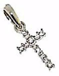 Picture of Micro Cross with Light Spots Pendant gr 0,6 White Gold 18k with Zircons for Woman 