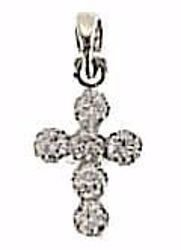 Immagine di Croce 6 Castoni punti luce Ciondolo Pendente gr 0,55 Oro bianco 18kt con Zirconi da Donna 