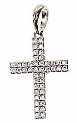 Picture of Straight Cross with Light Spots Pendant gr 2 White Gold 18k with Zircons for Woman 