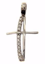 Picture of Design Cross with Light Spots Pendant gr 1,4 White Gold 18k with Zircons for Woman 