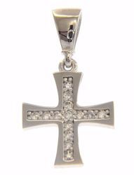 Picture of Cross Pattée with Light Spots Pendant gr 0,8 White Gold 18k with Zircons for Woman 