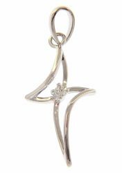 Picture of Brilliant-cut design Cross with bezel and Light Spots Pendant gr 0,9 White Gold 18k with Zircons for Woman 