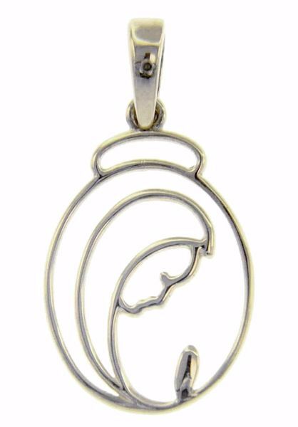 Picture of Stylized Madonna in prayer Oval Pendant gr 1,25 White Gold 18k for Woman 