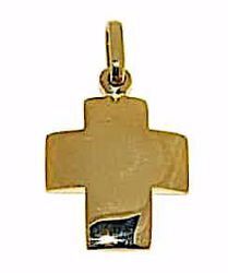 Immagine di Croce quadrata semplice Ciondolo Pendente gr 6,4 Oro giallo massiccio 18kt da Donna 