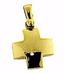 Picture of Smooth square Cross Pendant gr 2,2 Yellow solid Gold 18k for Woman 