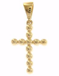 Immagine di Croce 11 sfere Ciondolo Pendente gr 1,2 Oro giallo massiccio 18kt con Sfere lisce da Donna 