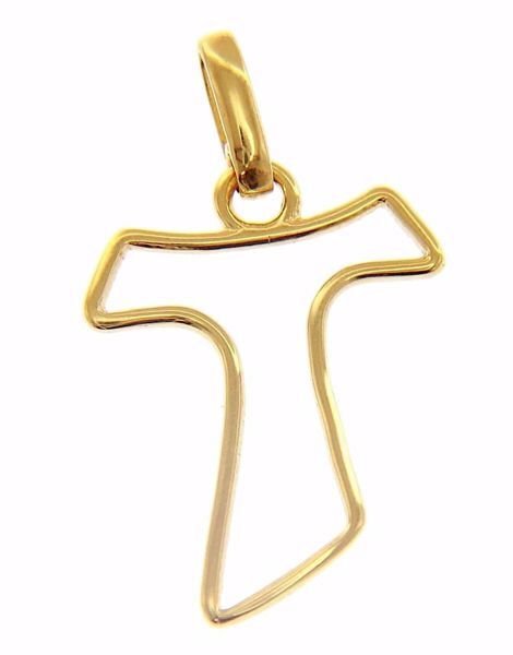 Imagen de Colgante Cruz Tau gr 1 oro amarillo 18k para mujer
