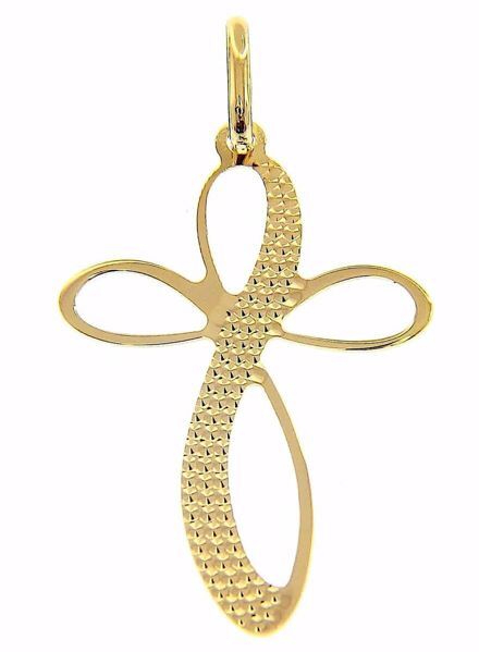 Imagen de Cruz de flor decoreada Colgante gr 0,4 Oro amarillo 9kt para Mujer 