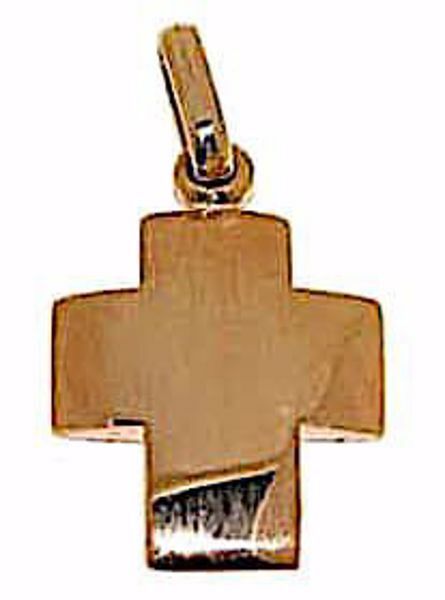 Immagine di Croce quadrata bombata Ciondolo Pendente gr 6,1 Oro rosa massiccio 18kt da Donna 
