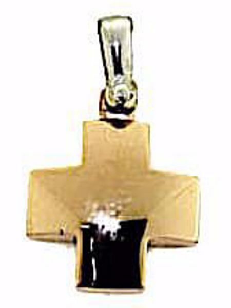 Immagine di Croce quadrata liscia Ciondolo Pendente gr 2 Oro rosa massiccio 18kt da Donna 