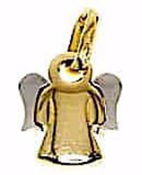 Picture of Stylized modern Angel Pendant gr 2 Bicolour yellow white Gold 18k for Woman, Boy and Girl 