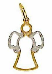 Picture of Stylized Angel with Light Spots Pendant gr 0,6 Bicolour yellow white Gold 18k for Woman, Boy and Girl 