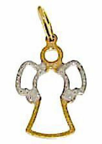 Immagine di Ciondolo Angelo gr 0,6 oro giallo / bianco 18k e zirconi