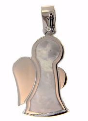 Picture of Stylized Guardian Angel Pendant gr 1,5 White Gold 18k with Mother of Pearl for Woman, Boy and Girl