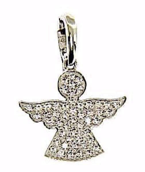 Picture of Guardian Angel with Light Spots Pendant gr 1,8 White Gold 18k with Zircons for Woman, Boy and Girl
