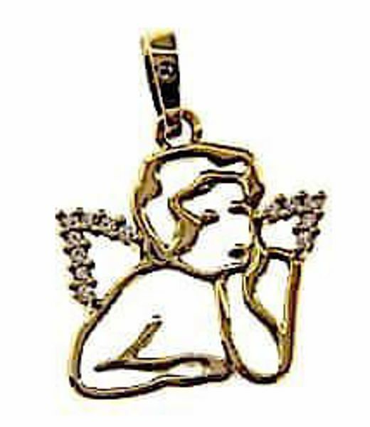 Picture of Angel of Raphael with Light Spots Pendant gr 1,7 Yellow Gold 18k with Zircons for Woman, Boy and Girl