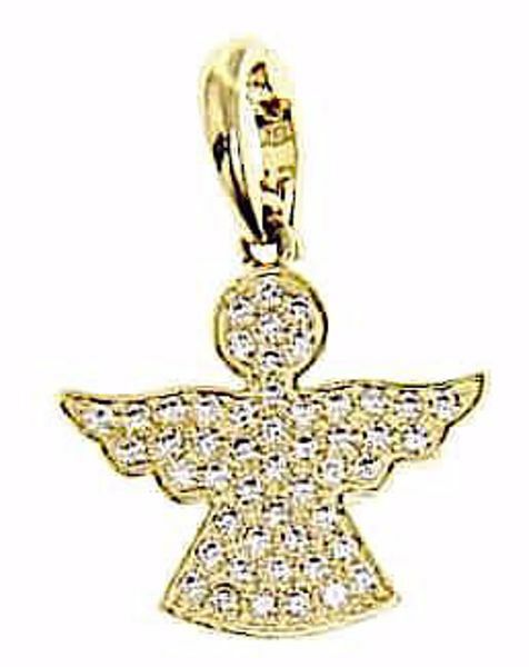 Picture of Guardian Angel with Light Spots Pendant gr 1,9 Yellow Gold 18k with Zircons for Woman, Boy and Girl