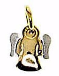 Imagen de Ángel de la Guarda estilizado Colgante gr 1,3 Bicolor Oro blanco amarillo 18kt para Niño y Niña