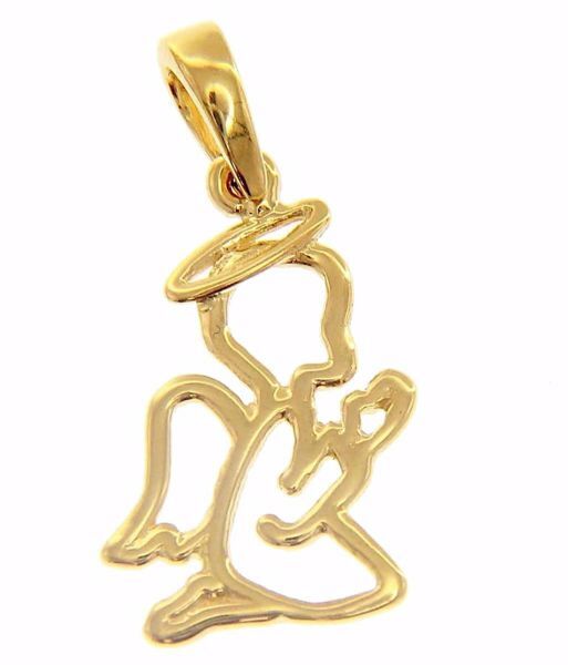 Picture of Stylized Guardian Angel praying Pendant gr 1,2 Yellow Gold 18k for Children (Boys and Girls)