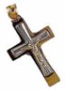 Picture of Double Crucifix Pendant for men gr 2,3 yellow / white gold 18k