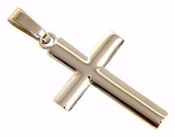 Immagine di Croce dritta semplice Ciondolo Pendente gr 3,6 Oro bianco massiccio 18kt da Uomo 