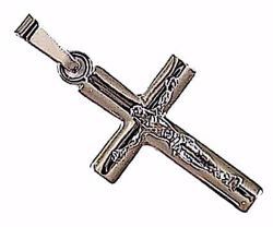Picture of Straight Cross with Body of Christ Pendant gr 4,3 White solid Gold 18k for Man