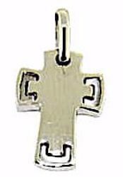 Picture of Rounded Modern Cross Pendant gr 2 White solid Gold 18k for Man 