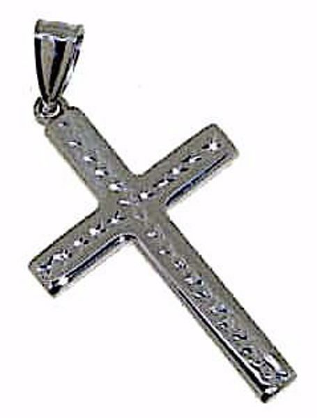 Immagine di Croce con Spine Ciondolo Pendente gr 1,5 Oro bianco 18kt a Canna vuota da Uomo