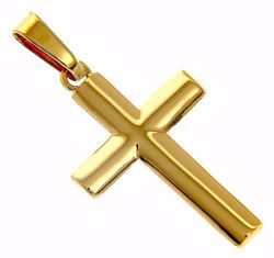 Picture of Simple Cross Pendant gr 3,7 Yellow solid Gold 18k Hollow Tube for Man 