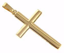 Immagine di Croce semplice Ciondolo Pendente gr 5 Oro giallo massiccio 18kt a Canna vuota da Uomo