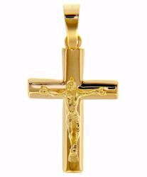 Picture of Straight Cross with Body of Christ Pendant gr 4,6 Yellow solid Gold 18k for Man