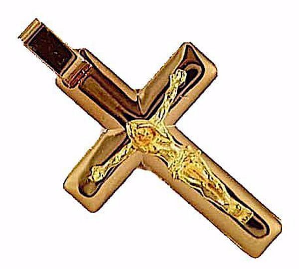 Imagen de Cruz recta con Cuerpo de Cristo Colgante gr 7,1 Oro amarillo macizo 18kt para Hombre