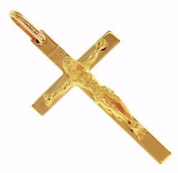 Picture of Straight Cross with Body of Christ Pendant gr 2,2 Yellow solid Gold 18k for Man