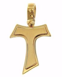 Picture of Saint Francis double Tau Cross Pendant gr 3,2 Yellow solid Gold 18k for Man