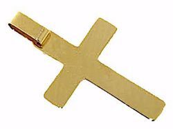 Immagine di Croce dritta semplice Ciondolo Pendente gr 3,9 Oro giallo massiccio 18kt da Uomo