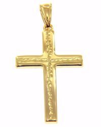 Picture of Cross with thorns Pendant gr 1,6 Yellow Gold 18k Hollow Tube for Man