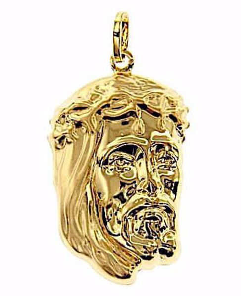 Picture of Holy Face of Jesus Christ Pendant gr 2,4 Yellow Gold 18k relief printed plate for Man