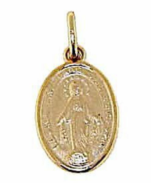 Immagine di Madonna Miracolosa Regina sine labe originali concepta o.p.n. Medaglia Sacra Pendente ovale Conio gr 2,1 Oro rosa 18kt Unisex Donna Uomo 
