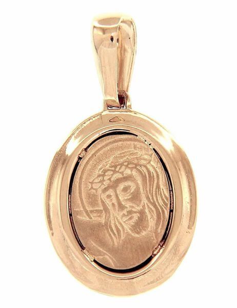 Picture of Holy Face of Jesus with crown Medal gr 2,8 yellow gold 18k