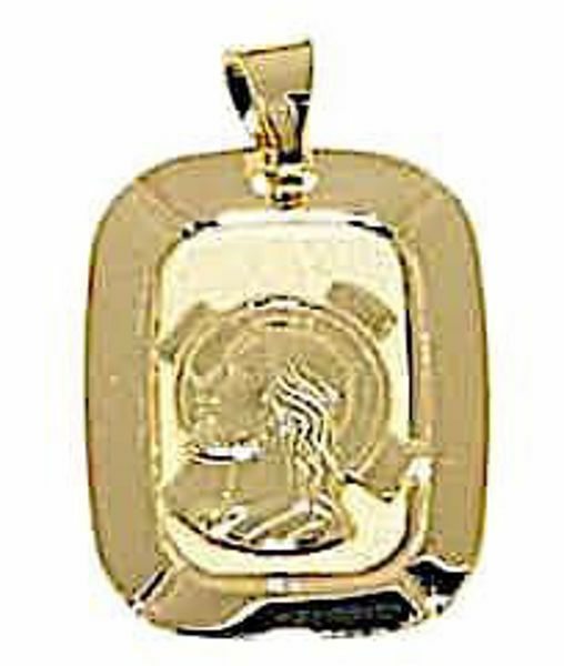 Imagen de Cristo Jesús con Aureola Medalla Sagrada Colgante rectangular gr 1,45 Oro amarillo 18kt Unisex Mujer Hombre 