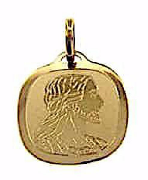 Picture of Holy Face of Jesus Sacred Square Medal Pendant gr 1 Yellow Gold 18k Unisex Woman Man 