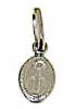 Immagine di Madonna Miracolosa piccola Medaglia Sacra Pendente ovale Conio gr 0,8 Oro bianco 18kt Unisex Donna Uomo 