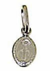 Picture of Miracolous Madonna Our Lady of Graces Coining Sacred Oval Medal Pendant gr 0,8 White Gold 18k Unisex Woman Man 