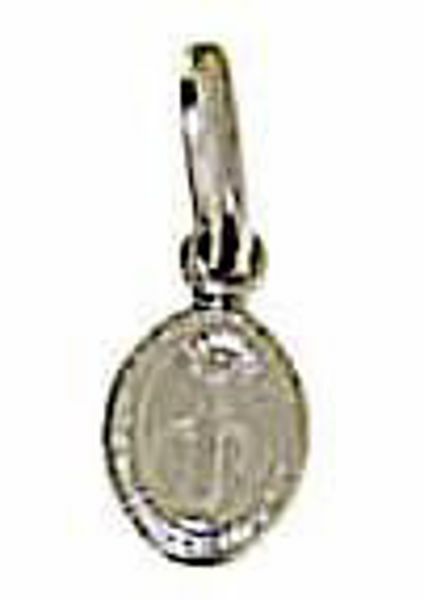Imagen de Virgen María Nuestra Señora Madonna Milagrosa pequeña Medalla Sagrada Colgante oval Acuñación gr 0,8 Oro blanco 18kt Unisex Mujer Hombre 