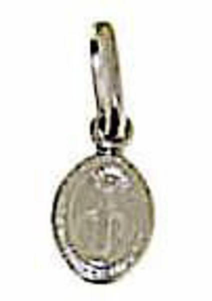 Immagine di Madonna Miracolosa piccola Medaglia Sacra Pendente ovale Conio gr 0,8 Oro bianco 18kt Unisex Donna Uomo 